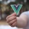 Person Holding Vuejs logo